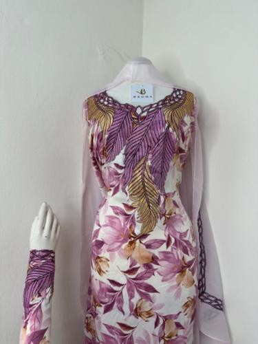 مخور اماراتي حرير اندنوسي بالطرح تطريز وكريستال