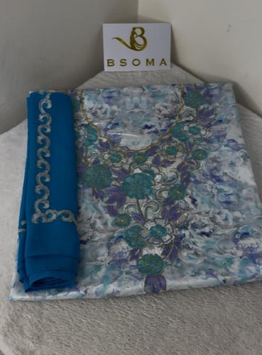 مخور حرير ديجتال بالطرحه تطريز وكريستال