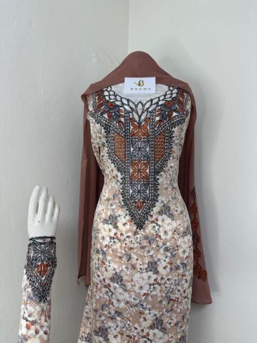 مخور اماراتي فخم حرير اندنوسي بالطرحه تطريز وكريست...