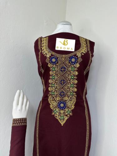 كشميري قطن تطريز وكريستال