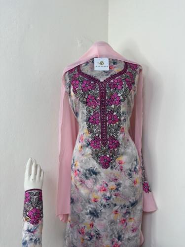 مخور حرير اندنوسي بالطرح تطريز وكريستال