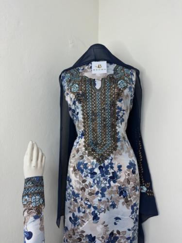 مخور اماراتي حرير اندنوسي بالطرح تطريز وكريستال