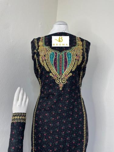 كشميري قطن تطريز وكريستال