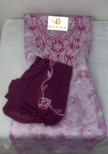 مخور حرير ديجتال بالطرحه تطريز وكريستال