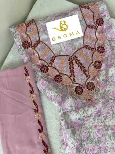 مخور حرير ديجتال بالطرحه تطريز وكريستال