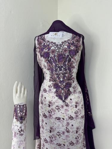 مخور حرير اندنوسي بارد بالطرحه تطريز وكريستال