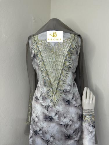 مخور حرير ديجتال بالطرحه تطريز وكريستال