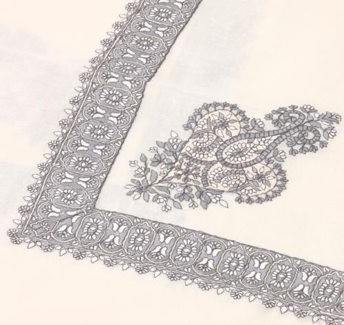 شال كشميري ١٠٠٪ - رصاصي فاتح