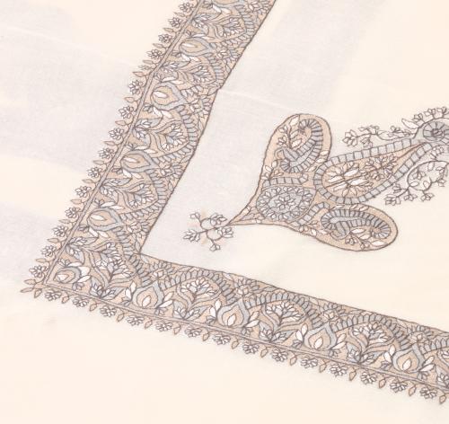 شال كشميري ١٠٠٪ - رمادي بيج