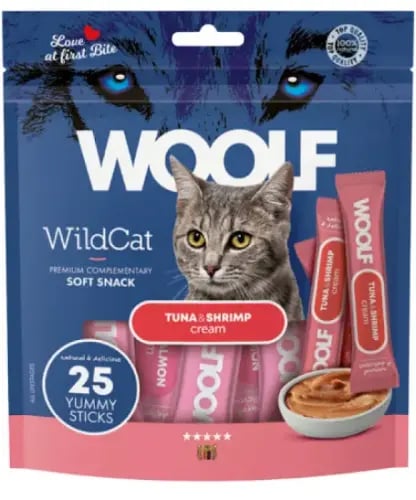مكافأت وولف للقطط بنكهة التونا والجمبري