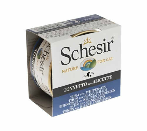 شيزر معلبات تونا مع سمك الطعم الابيض طعام رطب للقط...