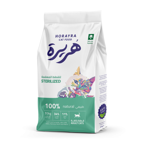 هريرة طعام جاف للقطط البالغة المعقمة