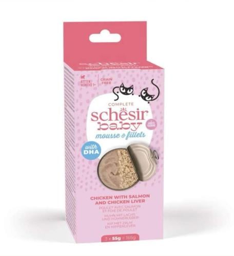 شيزر بيبي طعام رطب للقطط الصغيرة بالدجاج مع سالمون...