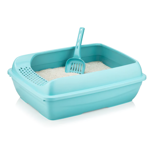 فلاين قو صندوق رمل مفتوح مع مصفاة للقطط متعددة الأ...