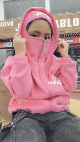 هودي النينجا للاطفال بغطاء راس ووجه شتوي