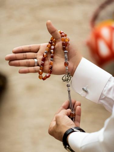 سبحه عقيق اصلي طراز فريد يصمم بالاسم