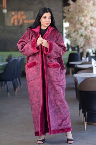 فروة شتوية عنابي ساده