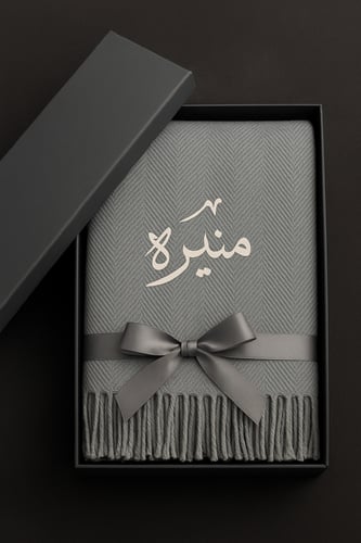 شال شتوي بالاسم - رمادي