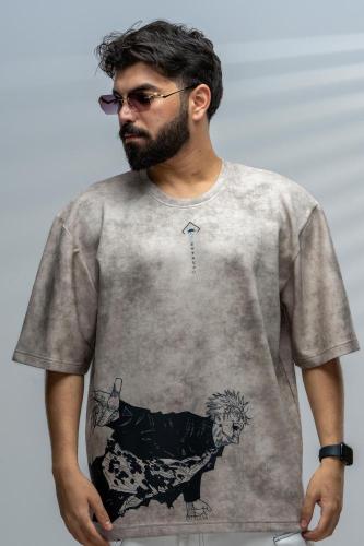 تيشرت بيج بتصميم شخصية غوجو ساتورو