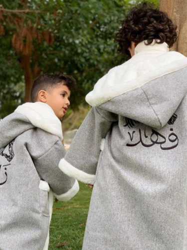 فروة أنيقة صوف مع الفرو الناعم
