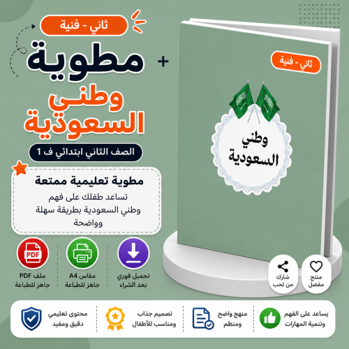 مطوية وطني السعودية - لغتي ثاني ف1