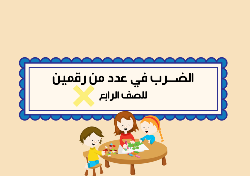 مطوية ضرب عدد من رقمين الصف الرابع