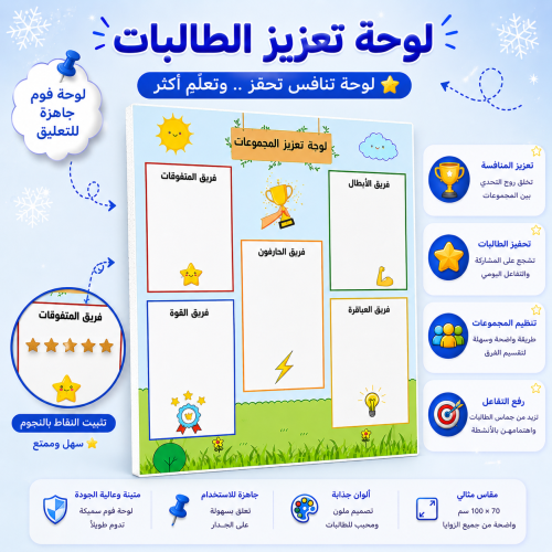 لوحة تعزيز المجموعات للطالبات - فوم بورد