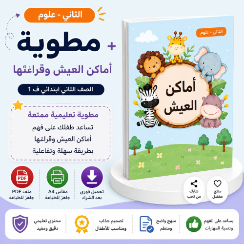 مطوية أماكن العيش - علوم ثاني ف1