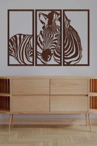 لوحة خشبية بنقشة"حمار وحشي"