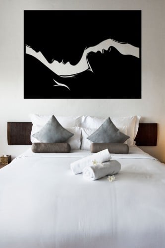 لوحة اكريليك بنقشة فنية رجل وإمرأة