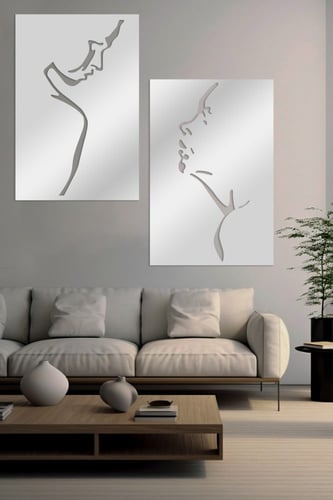 لوحة اكريليك بنقشة رجل وإمرأة