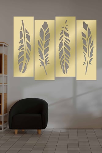 لوحة اكريليك فنية بنقشة ريش