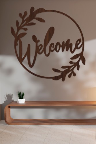 لوحة خشبية بنقشة"ترحيبيّة "