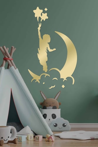 لوحة اكريليك بنقشة" فتى مع القمر"