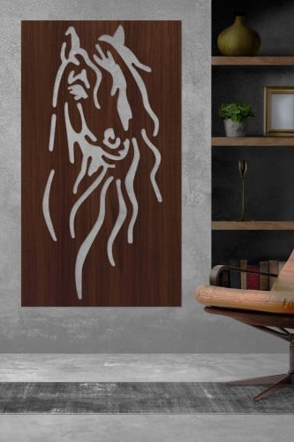 لوحة خشبية بنقشة"حصان"