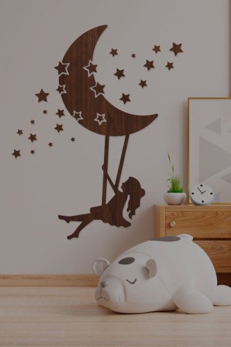 لوحة خشبية بنقشة"فتاة"