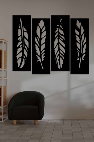 لوحة اكريليك فنية بنقشة ريش