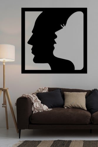 لوحة اكريليك بنقشة "وجه رجل وإمرأة"