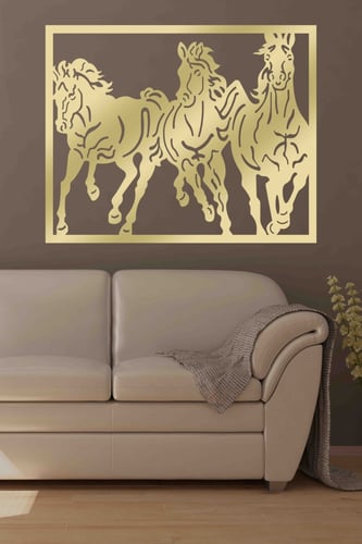 لوحة اكريليك بنقشة أحصنة