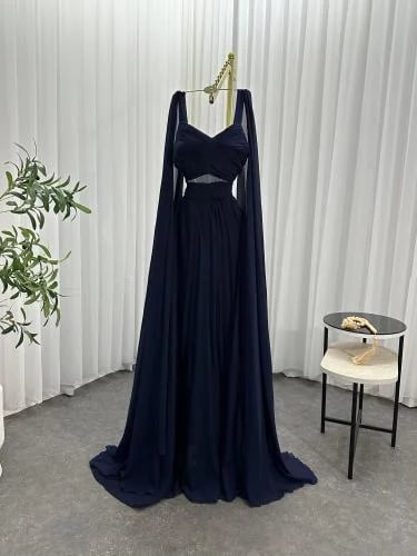 Navy blue modest dress