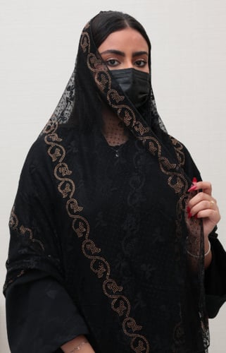 طرحة تل تطريز ذهبي 601