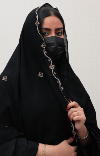 طرحة خيشة فصوص ملون وذهبي 724