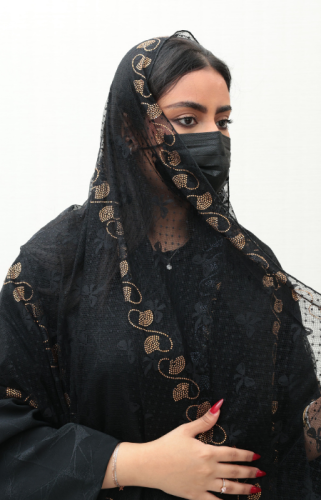 طرحة تل تطريز ذهبي 603