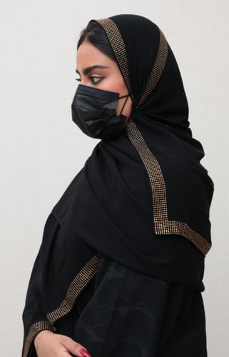 طرحة ليزر كوري 3 طرف ذهبي 505