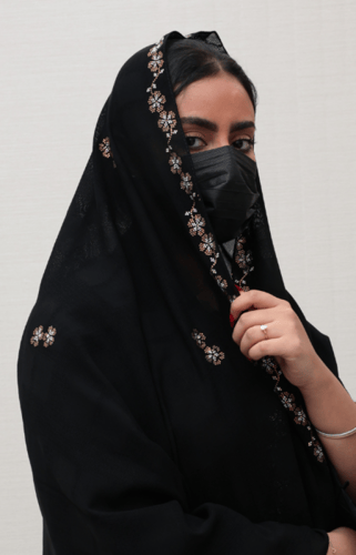 طرحة خيشة فصوص ملون وذهبي 722