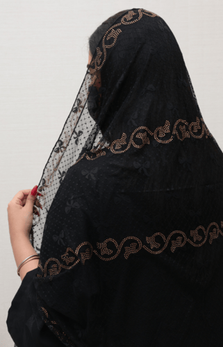 طرحة تل تطريز ذهبي 601