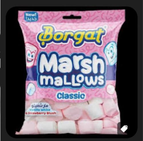 Marshmallow candy sheets, white and pink, 150 gram...