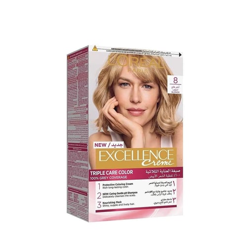لوريال اكسلانس صبغة شعر رقم 8 اشقر فاتح