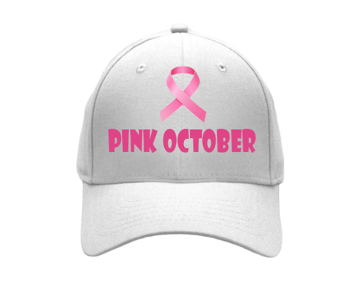 كاب بشعار التوعية لسرطان الثدي