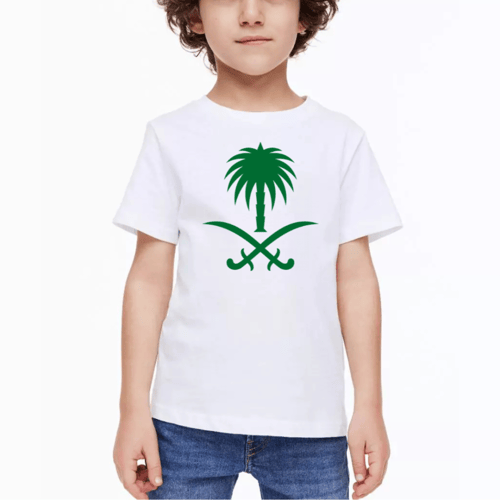 تيشرت اليوم الوطني سيفين ونخله خضراء